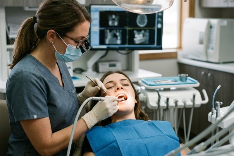 Root canal treatment in Mount Vernon removing infection to save a natural tooth from extraction.