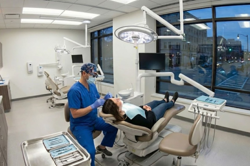Emergency dentist treating patient with severe tooth pain in Mount Vernon.